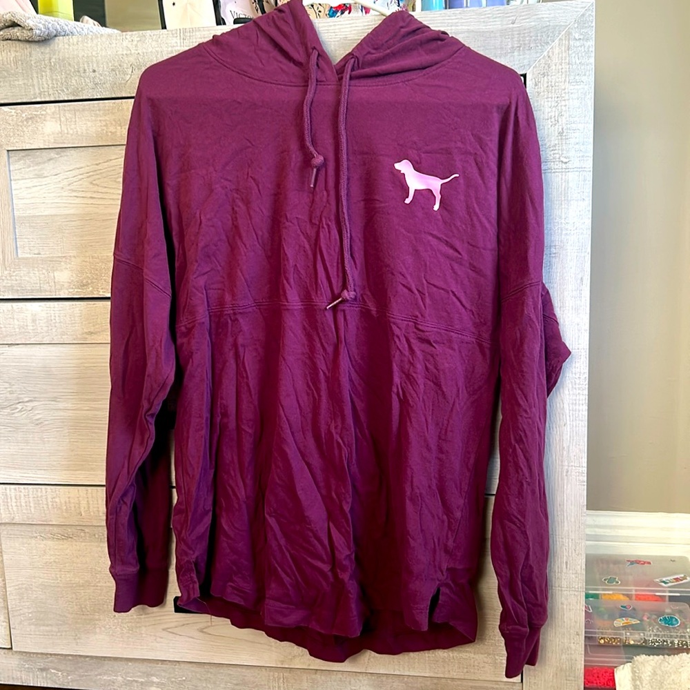 Burgundy Love Pink Hoodie